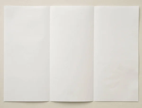 White Folded Wrinkled Paper White Background — Photo