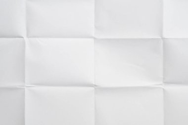 Beyaz katlanmış ve buruşmuş kağıt doku arkaplanı