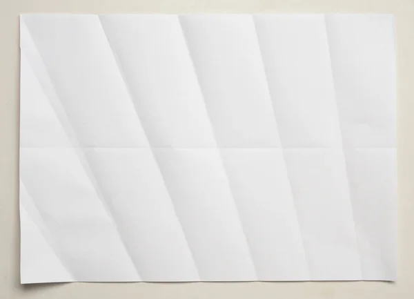 White Folded Wrinkled Paper White Background — Foto de Stock