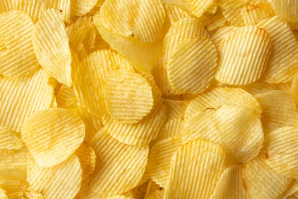 Krispiga Gyllene Chips Mellanmål Konsistens Bakgrund — Stockfoto