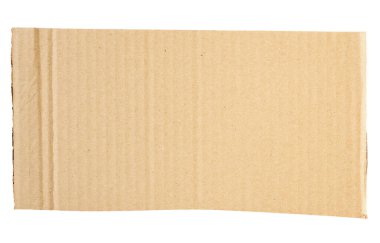 Kahverengi karton kağıt parçası beyaz arkaplanda izole