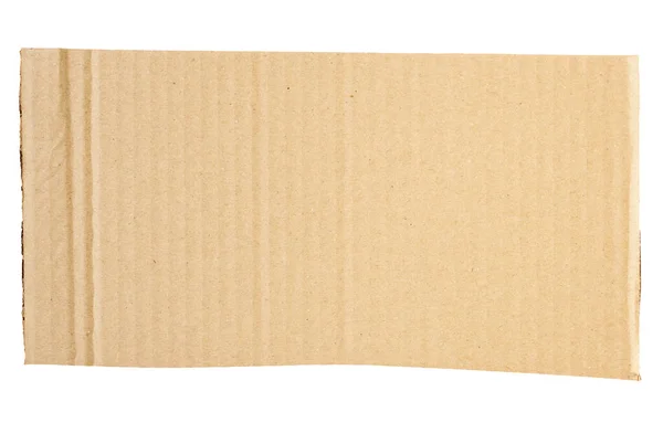 Brown Cardboard Paper Piece Isolated White Background — Stockfoto