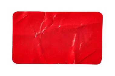 Kırmızı kağıt etiketi beyaz arkaplanda izole edildi