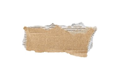 Kahverengi karton kağıt parçası beyaz arkaplanda izole