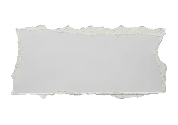 Putih Merobek Kertas Tepi Robek Terisolasi Pada Latar Belakang Putih — Stok Foto