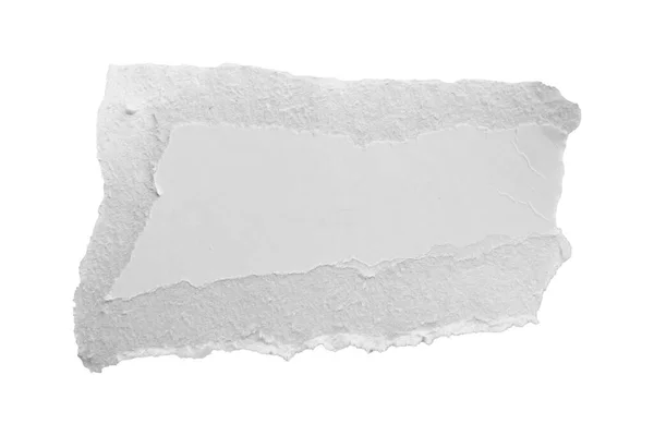 White Ripped Paper Torn Edges Strips Isolated White Background — Stock Photo, Image