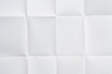 Beyaz katlanmış ve buruşmuş kağıt doku arkaplanı