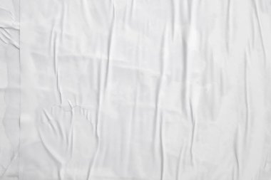 beyaz buruşmuş ve buruşmuş kağıt poster dokusu arkaplanı