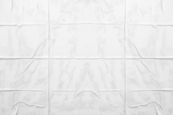 Branco Amassado Vincado Papel Poster Textura Fundo — Fotografia de Stock