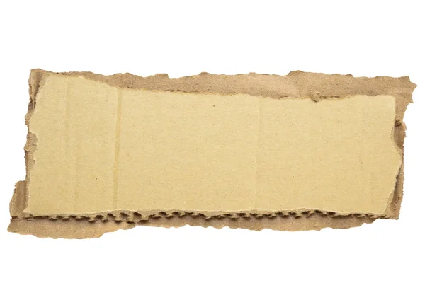 Brown Cardboard Paper Piece Isolated White Background — Stockfoto