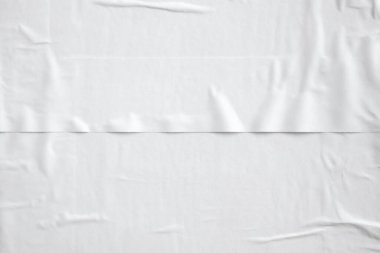 beyaz buruşmuş ve buruşmuş kağıt poster dokusu arkaplanı