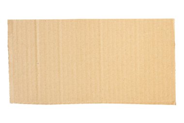 Brown Cardboard paper piece isolated on white background