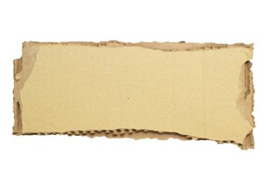 Brown Cardboard paper piece isolated on white background