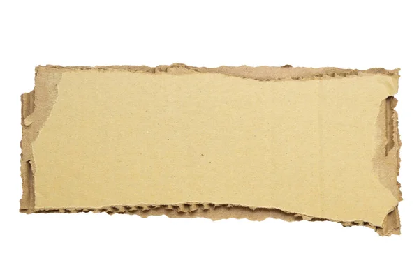 Brown Cardboard Paper Piece Isolated White Background — Stok fotoğraf