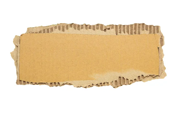 Brown Cardboard Paper Piece Isolated White Background — Stok Foto