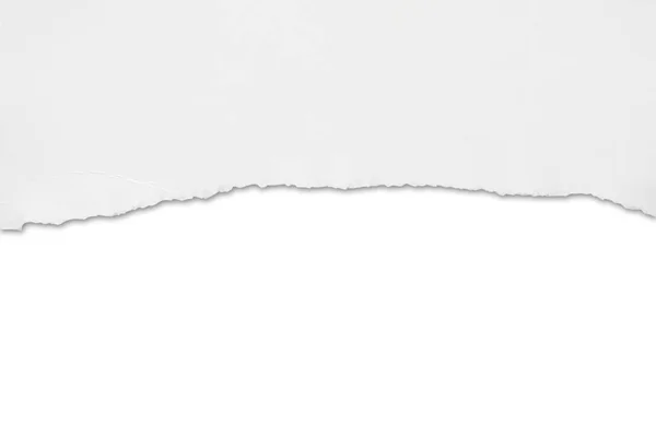 Λευκό Σχισμένο Χαρτί Σχισμένο Άκρες Λωρίδες Απομονώνονται Λευκό Φόντο — Φωτογραφία Αρχείου