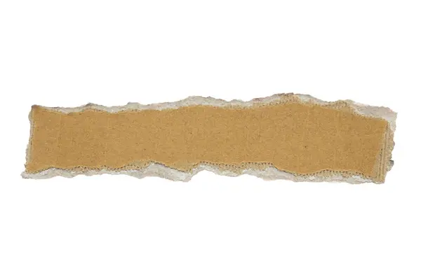 Brown Cardboard Paper Piece Isolated White Background — 图库照片