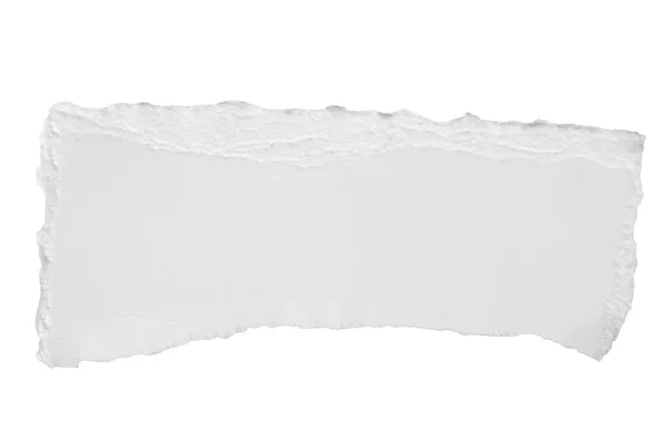 Wit Gescheurd Papier Gescheurde Randen Strips Geïsoleerd Witte Achtergrond — Stockfoto