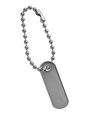 Beyaz arka plan üzerinde izole boş metal etiket