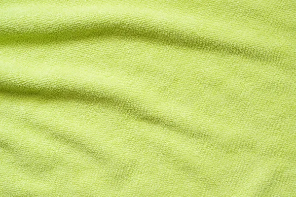 Toalha Verde Textura Tecido Superfície Close Fundo — Fotografia de Stock