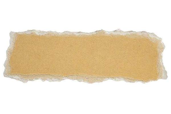 Brown Cardboard Paper Piece Isolated White Background — Stok Foto