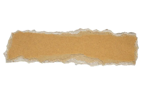Brown Cardboard Paper Piece Isolated White Background — 图库照片