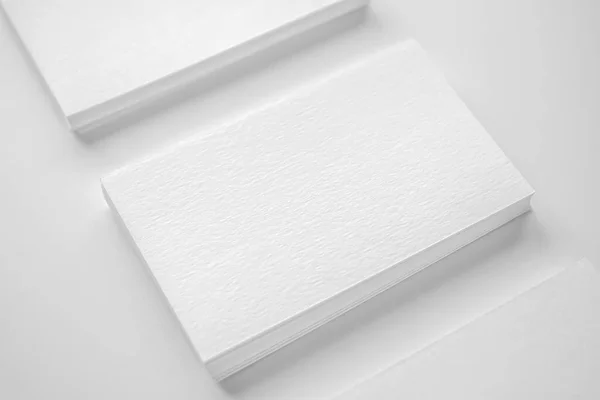 Mockup White Business Card White Background — Stockfoto