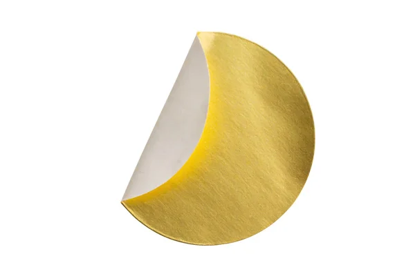 Blank Golden Adhesive Paper Metallic Sticker Label Isolated White Background —  Fotos de Stock