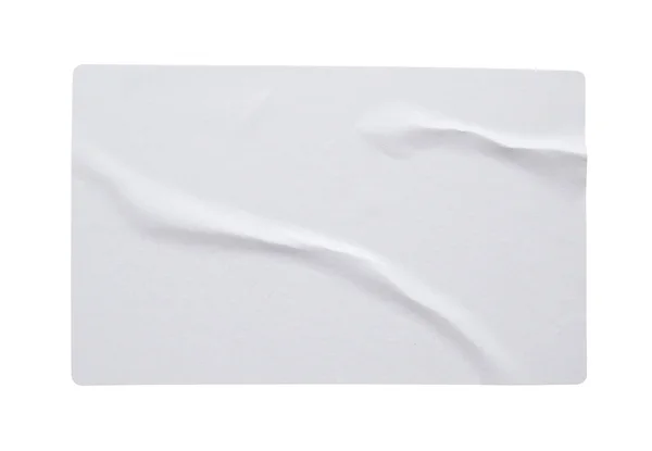 Etiqueta Adesiva Papel Branco Textura Isolada Fundo Branco — Fotografia de Stock