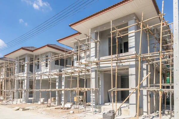 Construção Residencial Nova Casa Andamento Local Construção Habitação Desenvolvimento Imobiliário — Fotografia de Stock