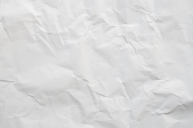 Beyaz buruşmuş ve buruşmuş kağıt doku arkaplanı