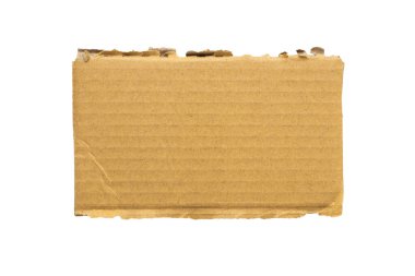 Brown Cardboard paper piece isolated on white background
