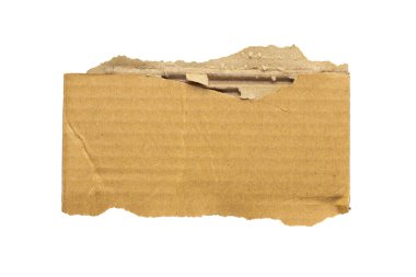 Brown Cardboard paper piece isolated on white background