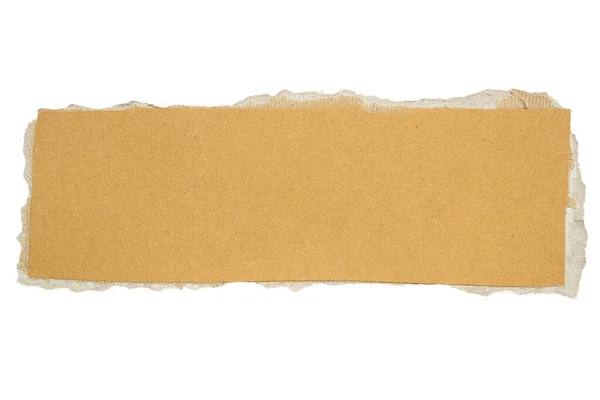 Brown Cardboard Paper Piece Isolated White Background — 스톡 사진