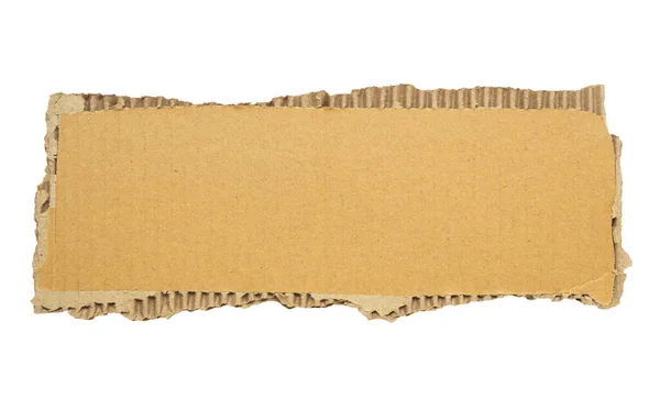 Brown Cardboard Paper Piece Isolated White Background — Fotografia de Stock