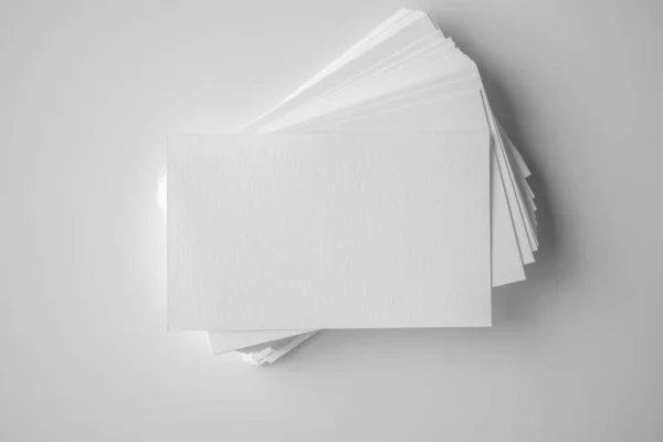 Mockup Λευκή Επαγγελματική Κάρτα Λευκό Φόντο — Φωτογραφία Αρχείου