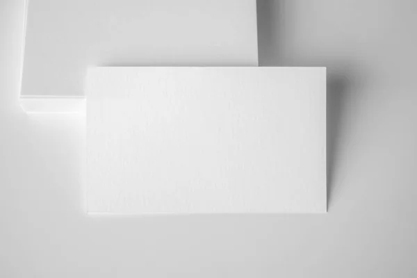 Mockup White Business Card White Background — Stockfoto