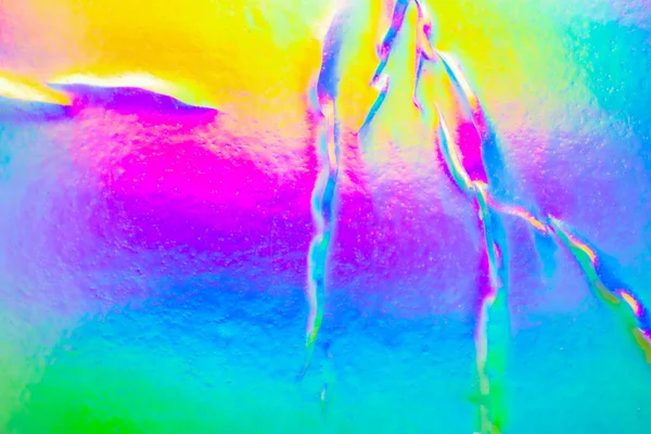 Crumpled Holographic Rainbow Foil Iridescent Texture Abstract Hologram Background — ストック写真