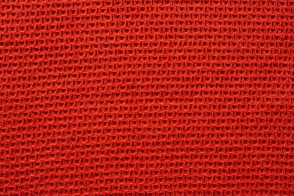 Vermelho Tecido Malha Textura Superfície Fundo — Fotografia de Stock