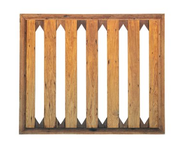 vintage old wooden window frame isolated on white background