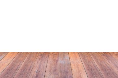 Ürün gösterimi için beyaz arkaplanda boş tahta tablo izole edildi