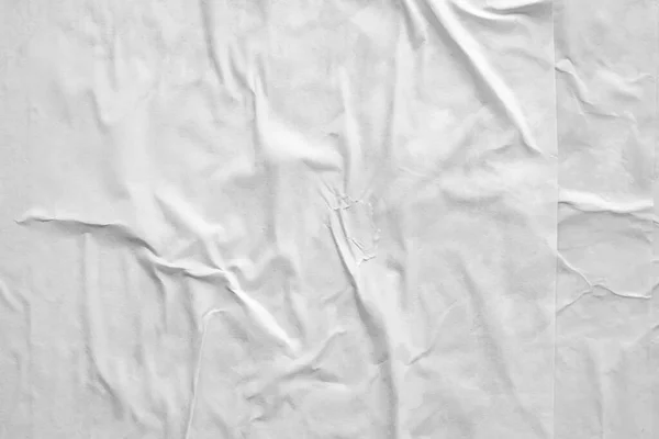 Beyaz Buruşmuş Buruşmuş Kağıt Poster Dokusu Arkaplanı — Stok fotoğraf