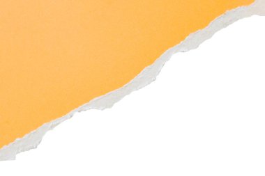 Sarı yırtık kağıt kenarları beyaz arkaplanda izole edilmiş şeritler