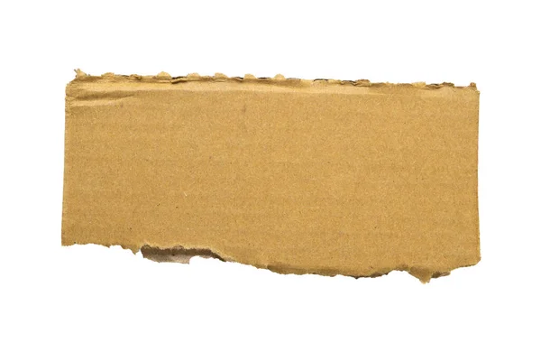 Brown Cardboard Paper Piece Isolated White Background — Stok fotoğraf