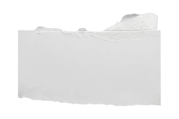 Beyaz Yırtılmış Kağıt Kenarları Beyaz Arkaplanda Izole Edilmiş — Stok fotoğraf