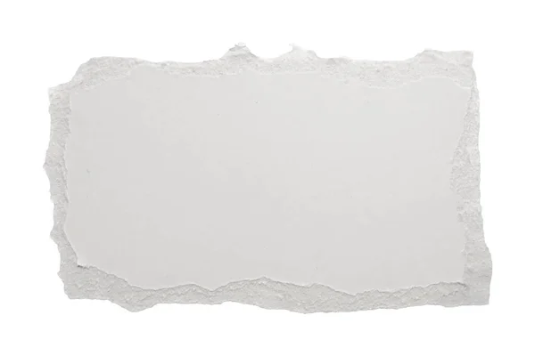 Білий Рваний Папір Рвані Краю Смуги Ізольовані Білому Тлі — стокове фото