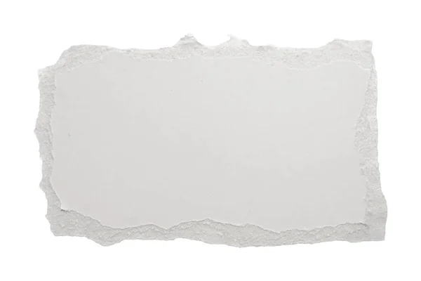 Papel Rasgado Branco Rasgado Bordas Tiras Isoladas Fundo Branco — Fotografia de Stock