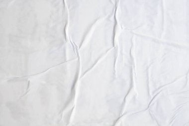 beyaz buruşmuş ve buruşmuş kağıt poster dokusu arkaplanı