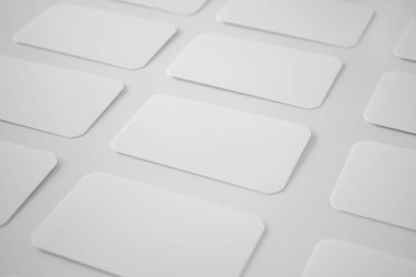 Mockup white business card on white background