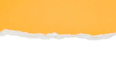 Sarı yırtık kağıt kenarları beyaz arkaplanda izole edilmiş şeritler